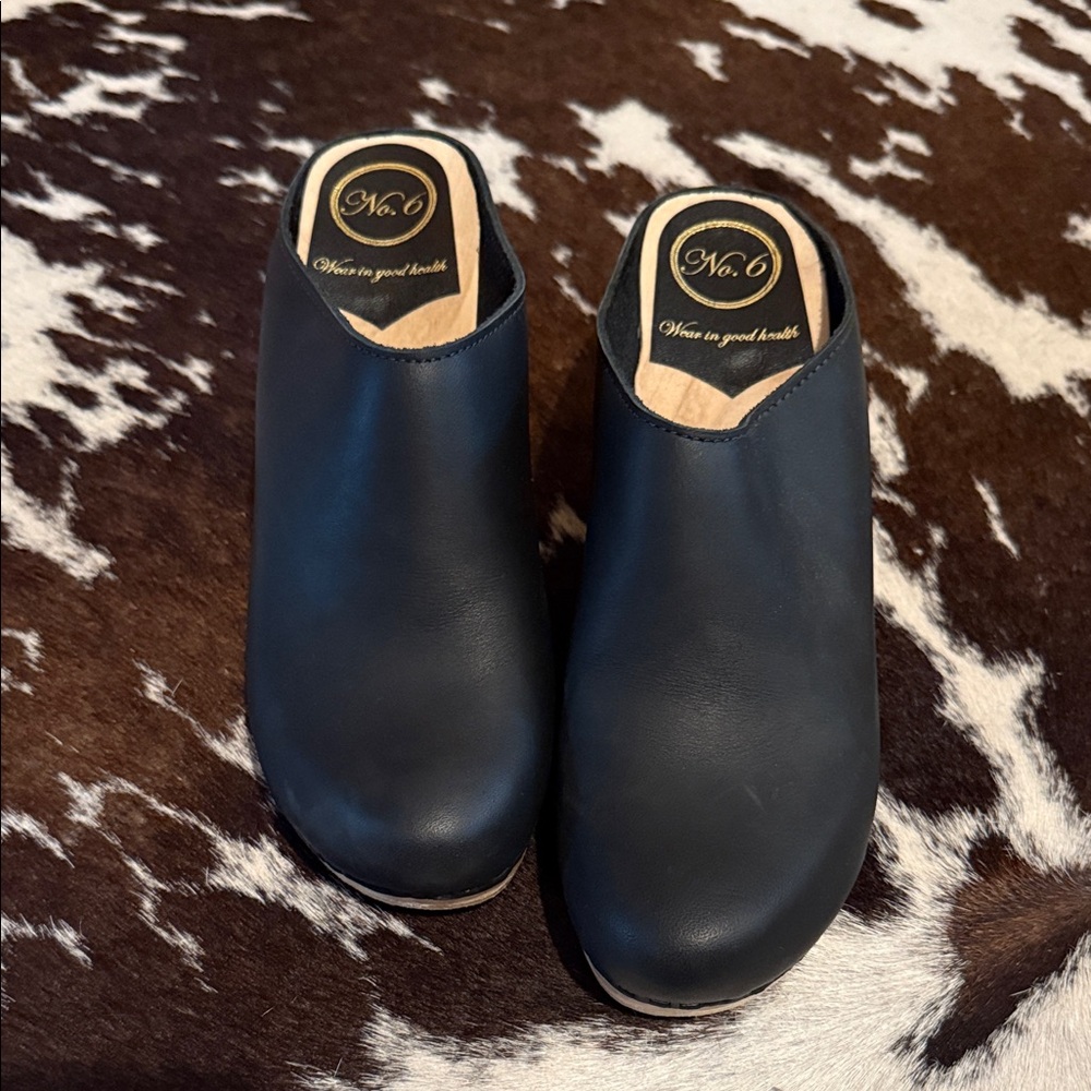 No. 6 Dark Leather Mules